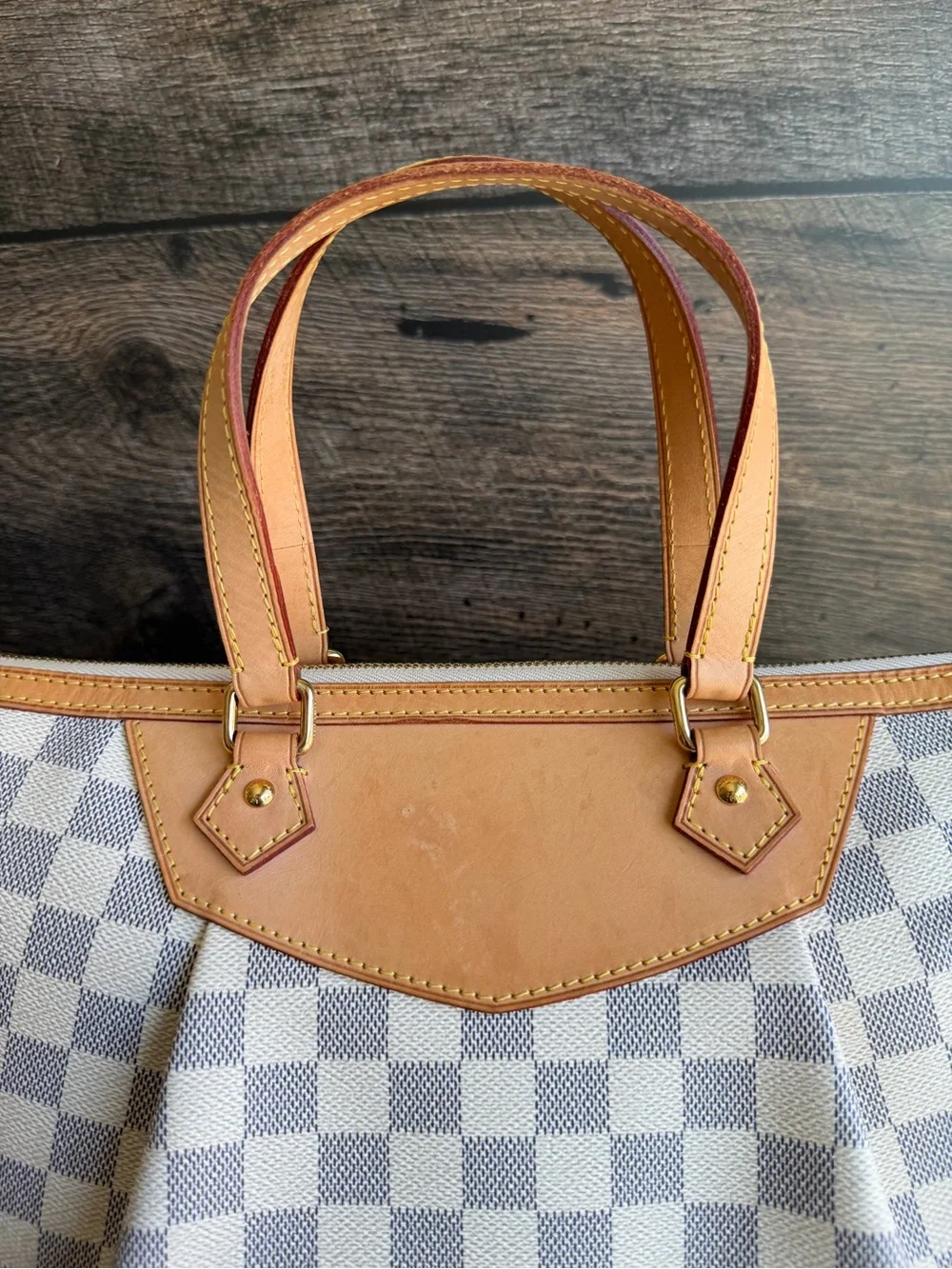 Authentic Louis Vuitton Siracusa GM Damier Azur Handbag Tote Bag Purse